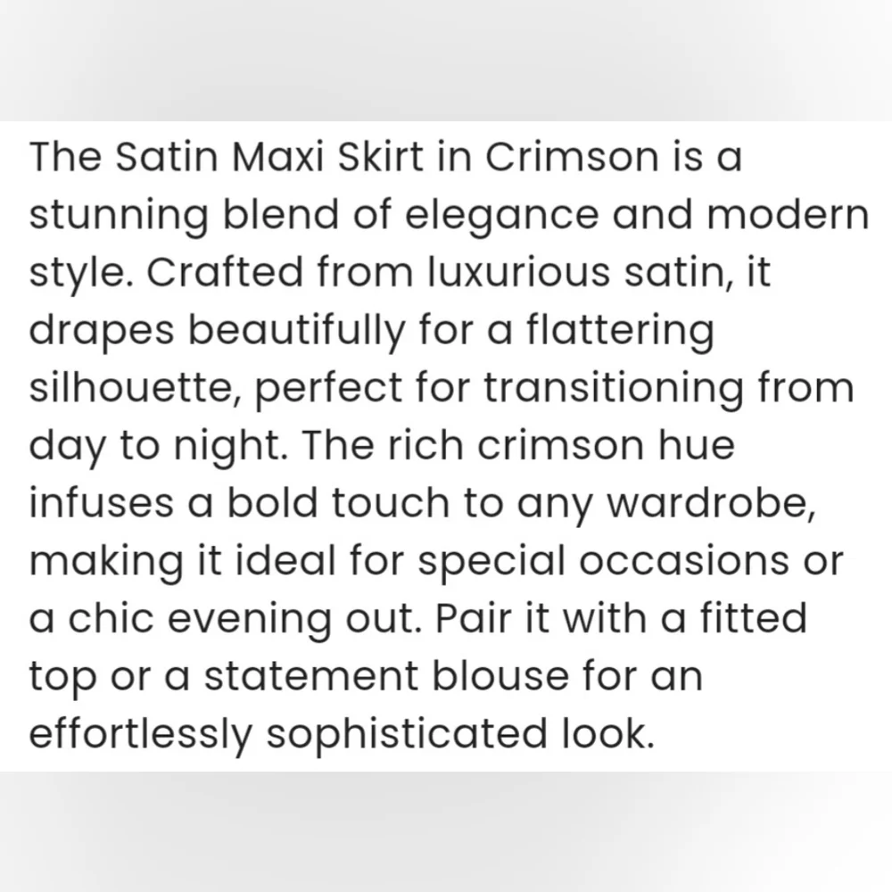 Brunette the Label Satin Maxi Skirt - red, size XS/S - Picture 2 of 3